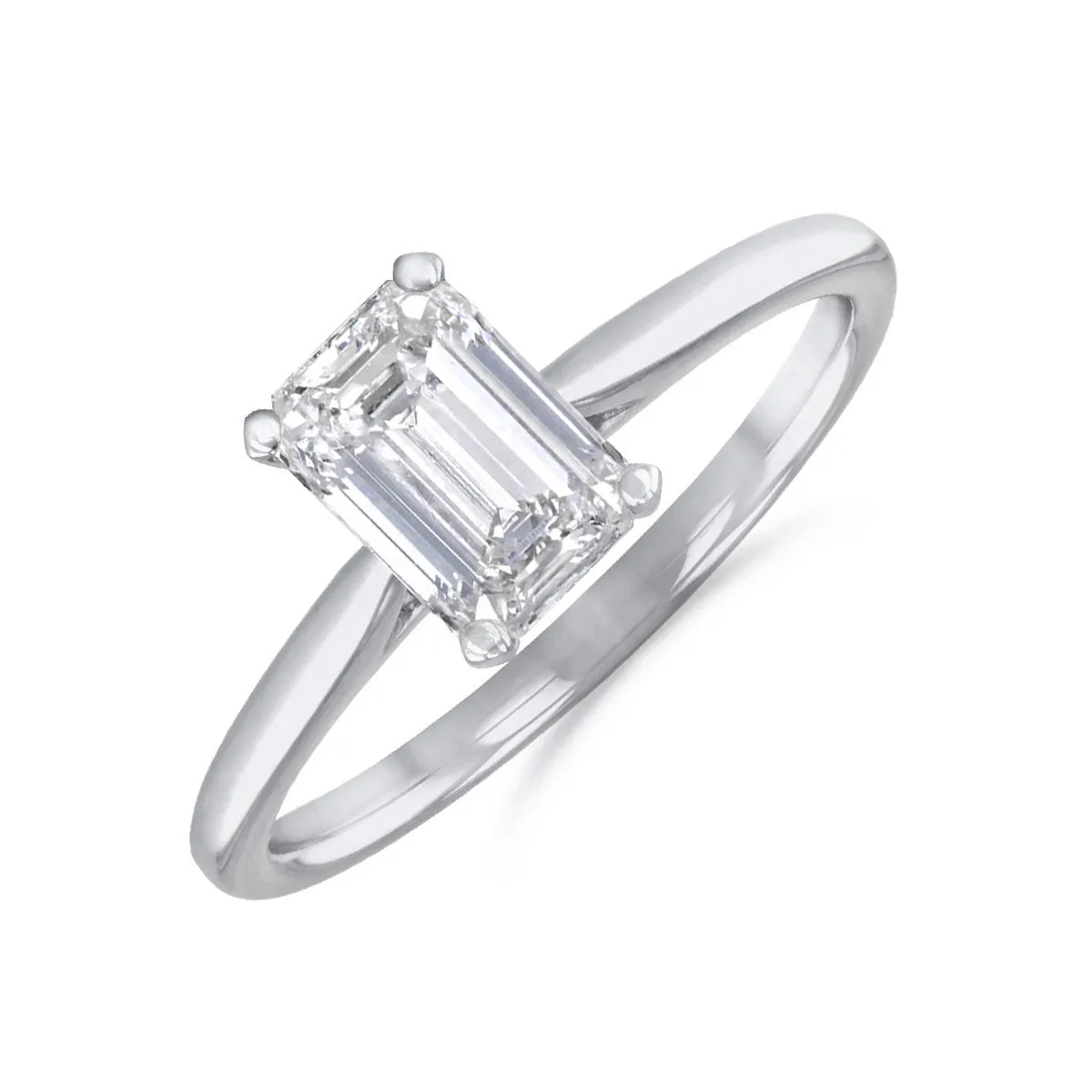 0.50ct Ophelia Emerald Cut Diamond Solitaire Engagement Ring | Platinum