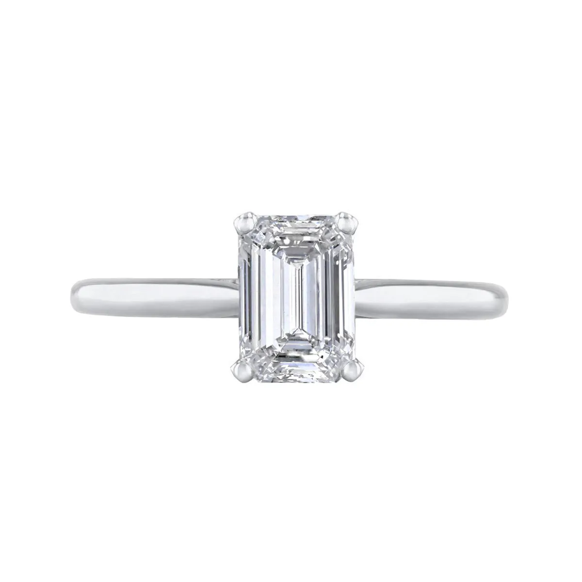 0.50ct Ophelia Emerald Cut Diamond Solitaire Engagement Ring | Platinum