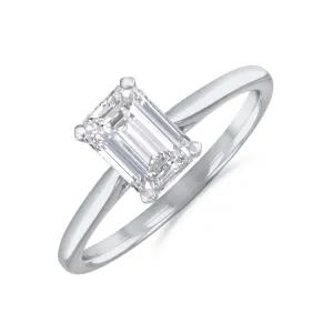 0.50ct Ophelia Emerald Cut Diamond Solitaire Engagement Ring | Platinum