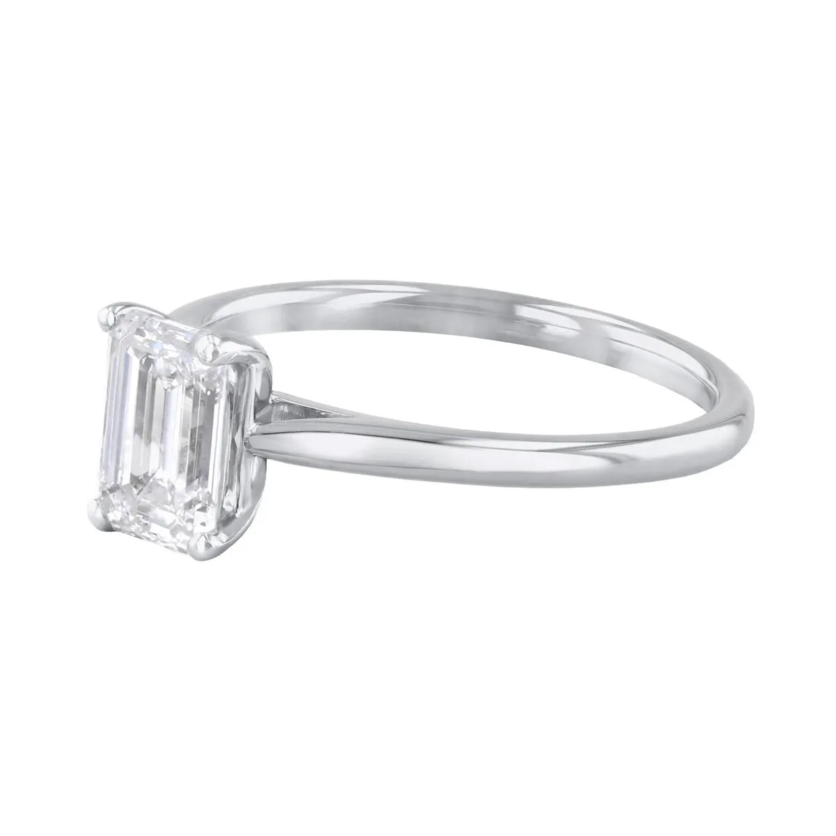 0.50ct Ophelia Emerald Cut Diamond Solitaire Engagement Ring | Platinum