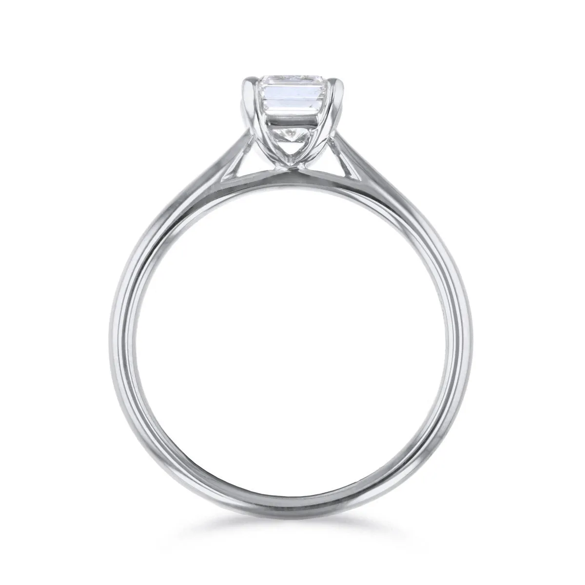 0.50ct Ophelia Emerald Cut Diamond Solitaire Engagement Ring | Platinum