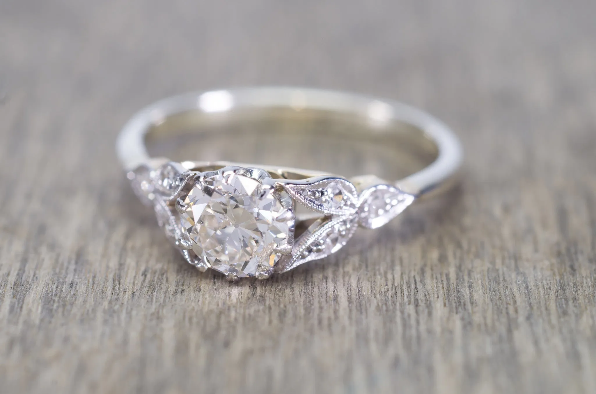 0.62CTW VINTAGE OLD EUROPEAN CUT DIAMOND RING