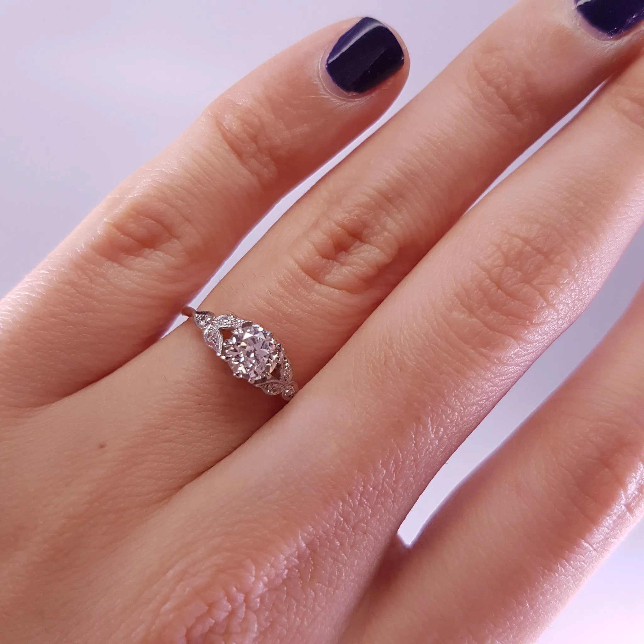 0.62CTW VINTAGE OLD EUROPEAN CUT DIAMOND RING