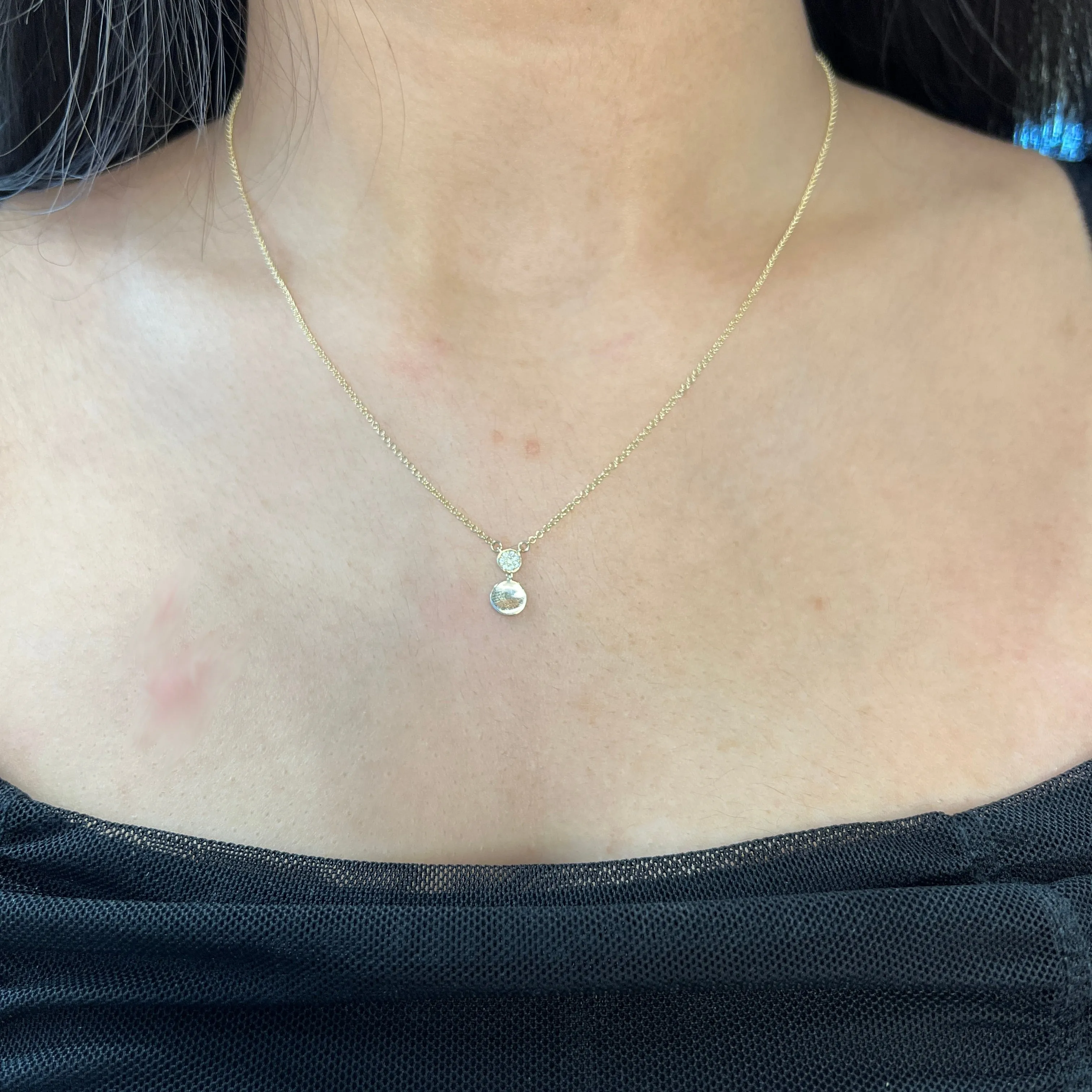 10K Yellow Gold (0.04ct) Diamond Contemporary Necklace