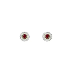 14 Karat Yellow and White Two Tone Gold with 2 Burma Rubies and diamonds