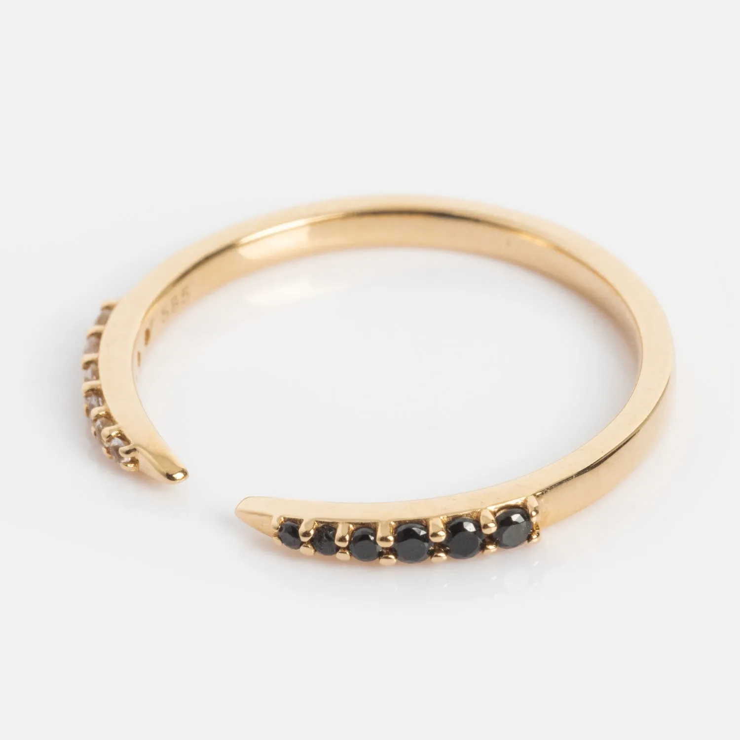 14k Black and White Open Front Nesting Band