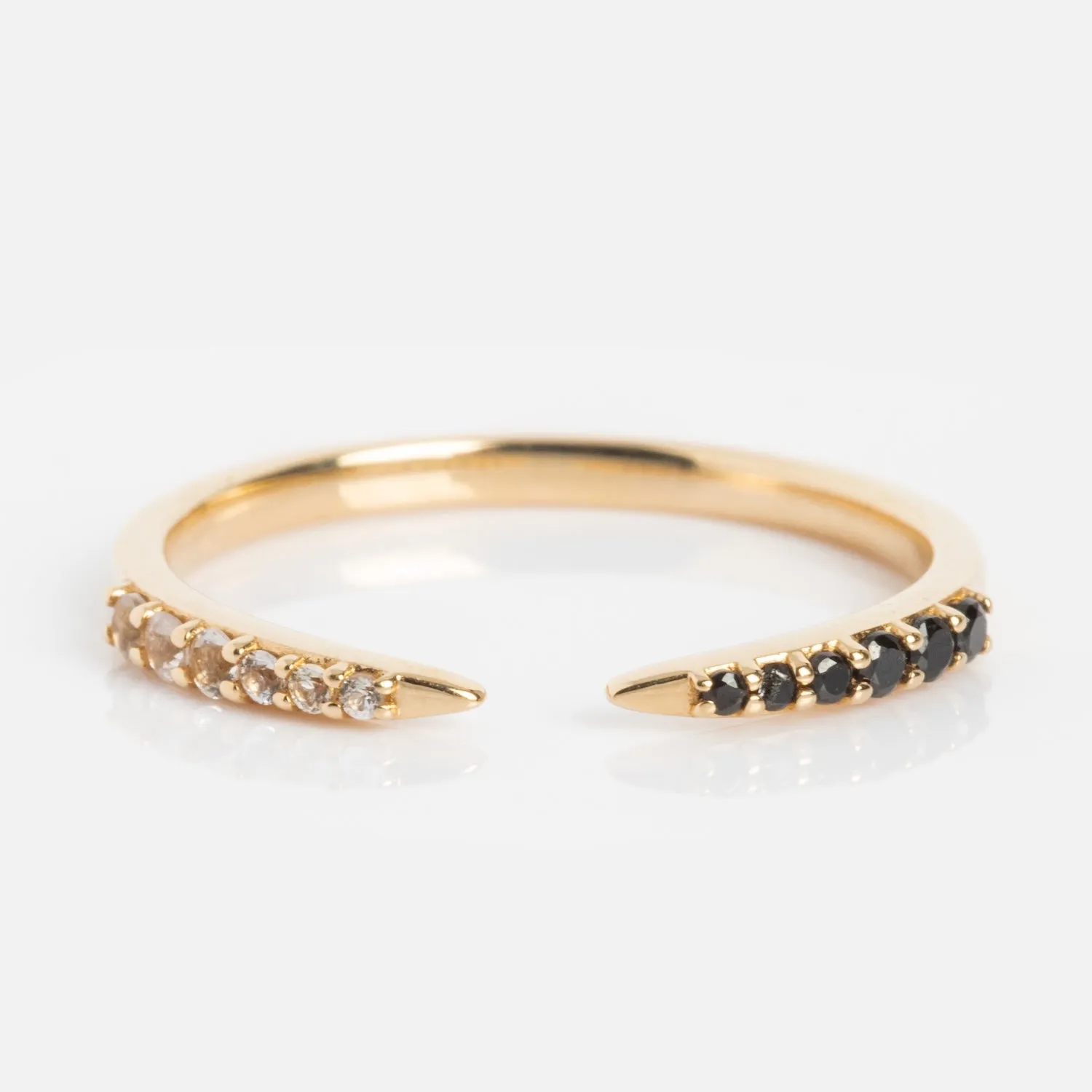 14k Black and White Open Front Nesting Band