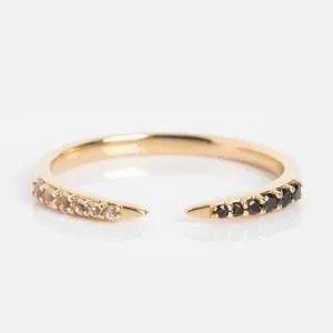 14k Black and White Open Front Nesting Band