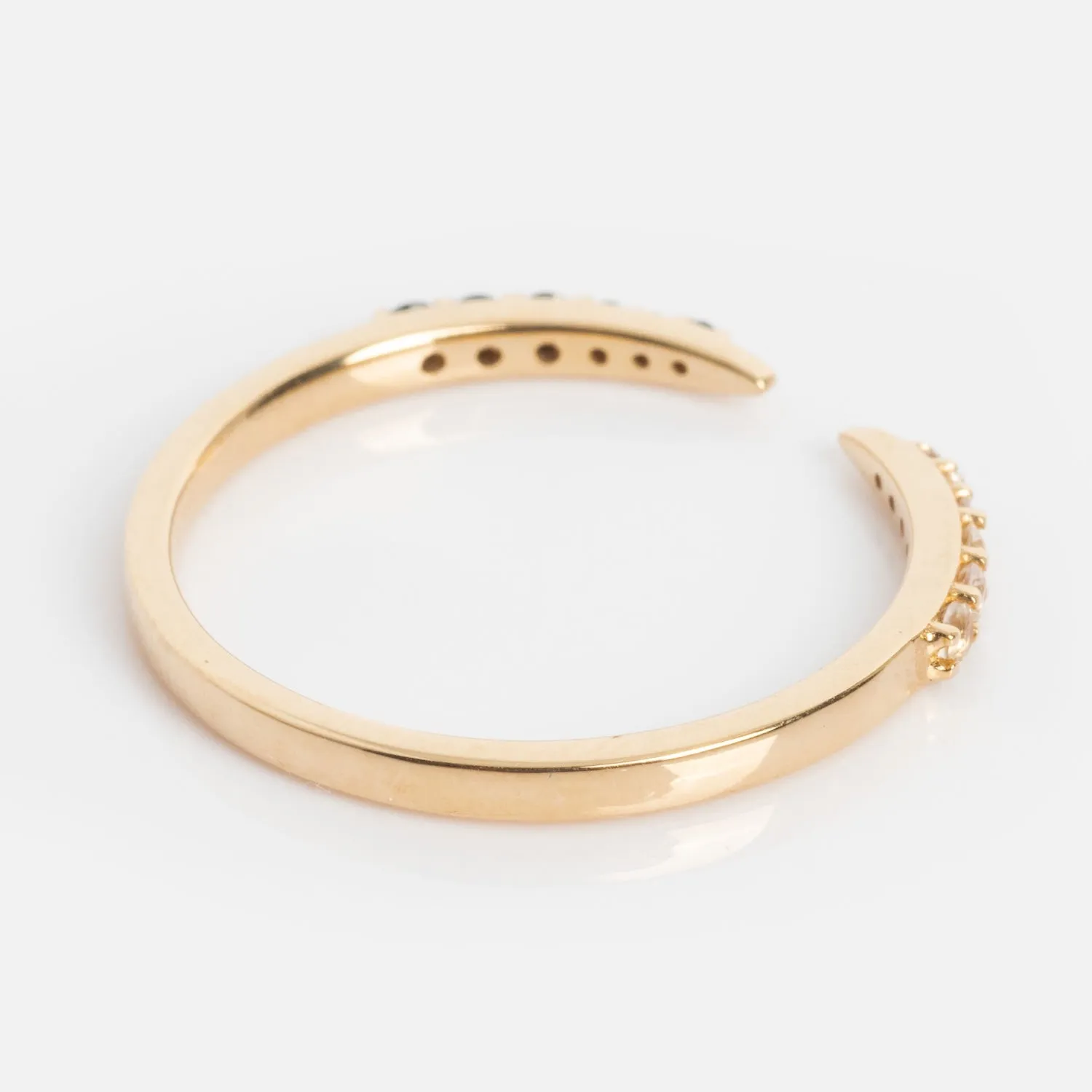 14k Black and White Open Front Nesting Band