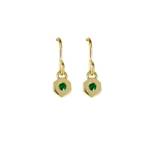 14K Gold and Emerald | May Birthstone Earrings