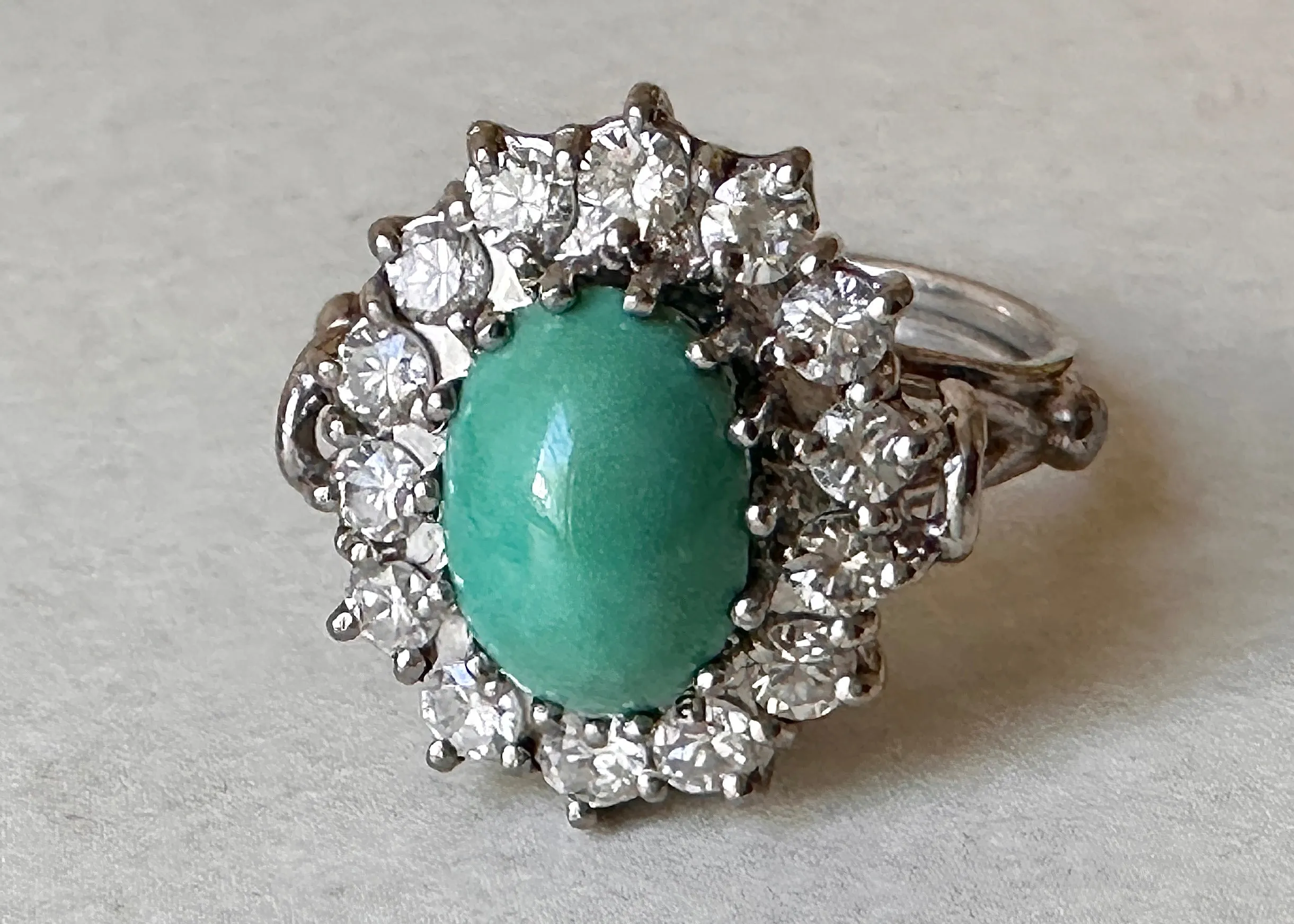 14k Gold, Diamond and Turquoise Ballerina Ring