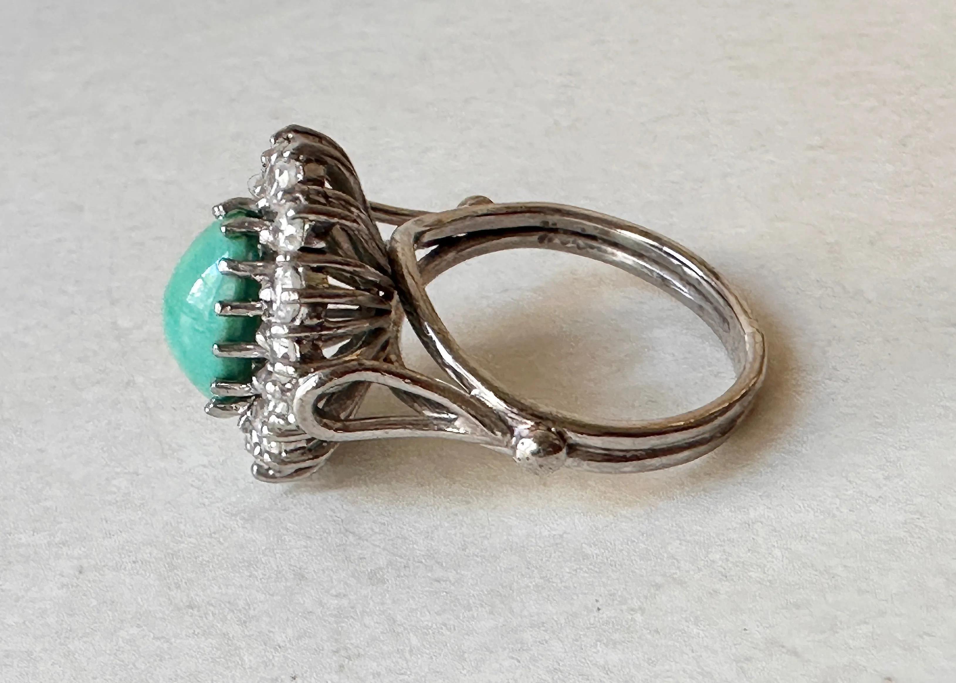 14k Gold, Diamond and Turquoise Ballerina Ring