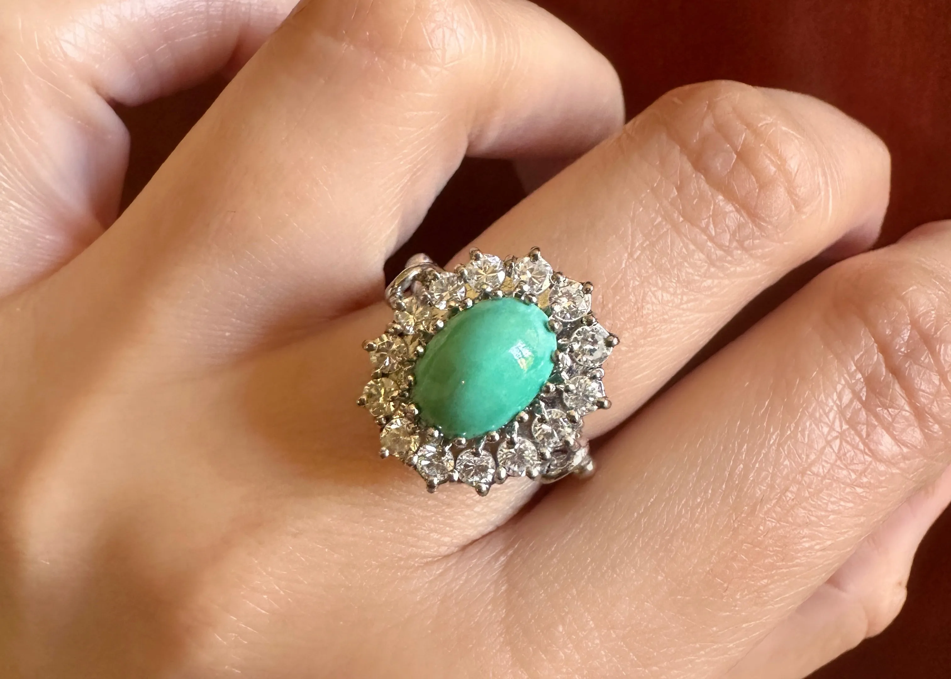 14k Gold, Diamond and Turquoise Ballerina Ring