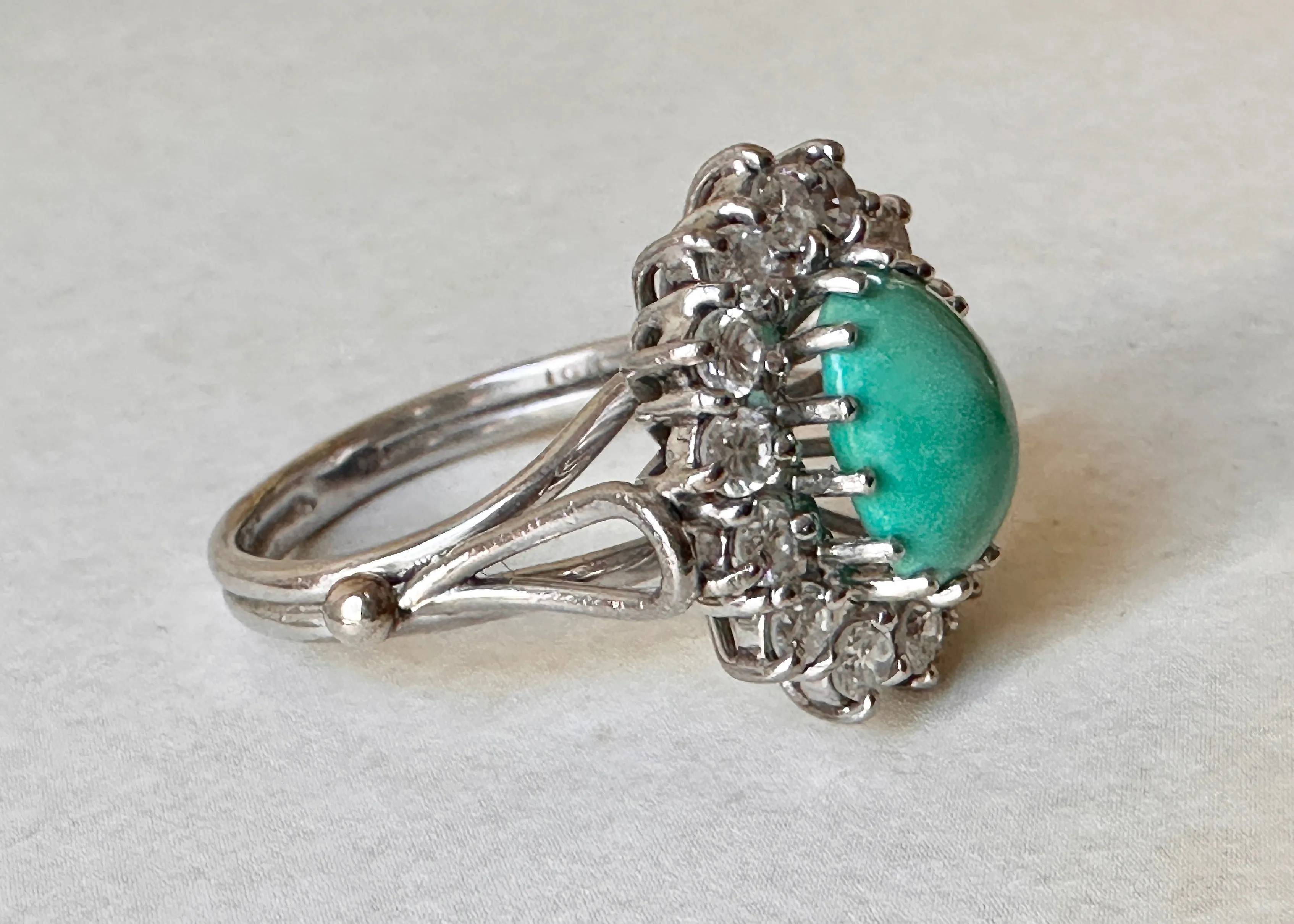 14k Gold, Diamond and Turquoise Ballerina Ring