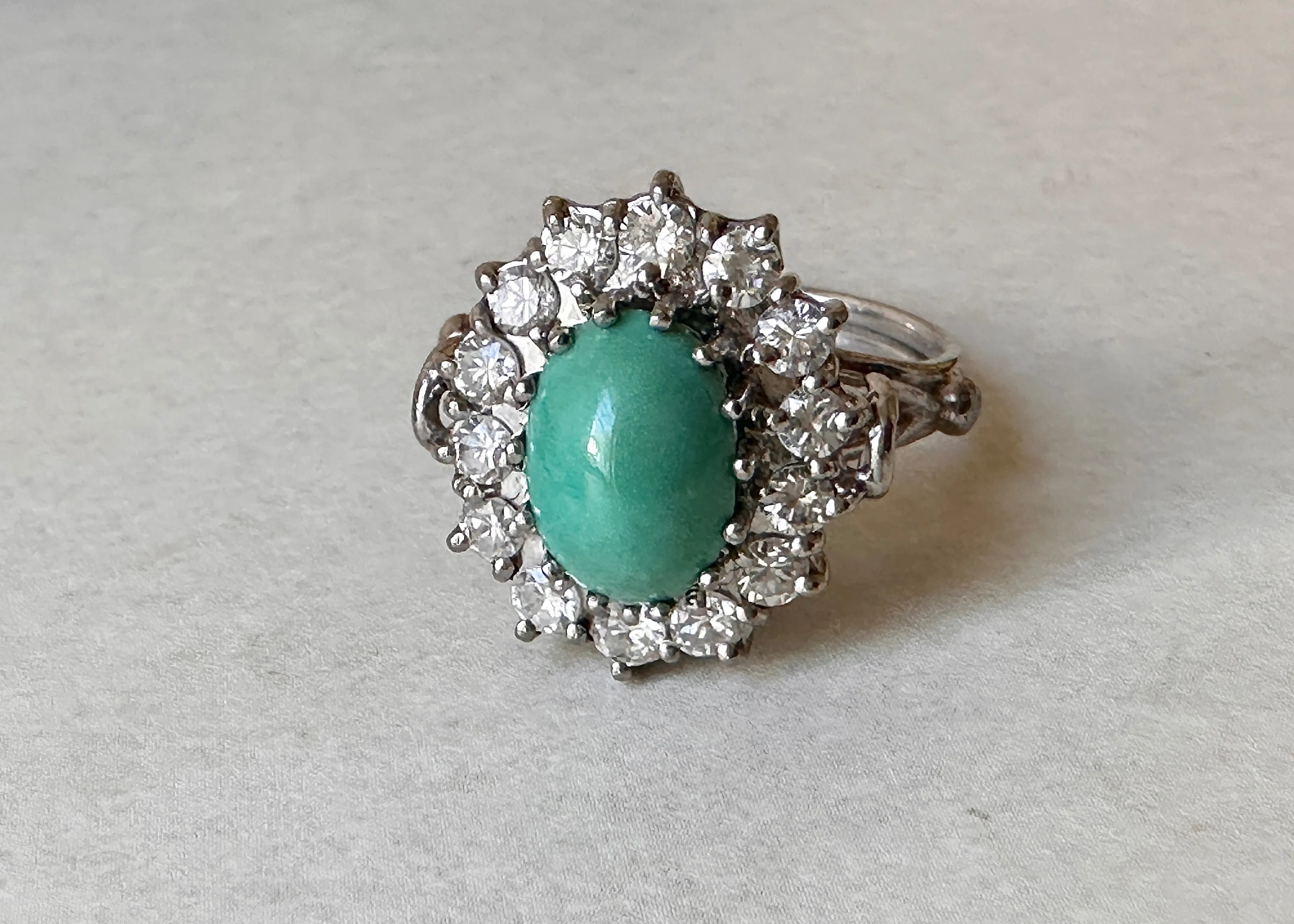 14k Gold, Diamond and Turquoise Ballerina Ring