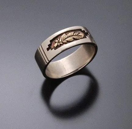 14K Gold Eagle Feather Ring. A Silver Ring by Erick Begay CD50B