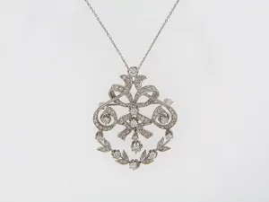 14K-WG DIAMOND BROOCH / PENDANT