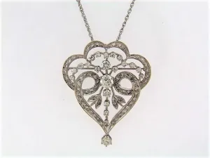 14K-WG YG DIAMOND PENDANT / BROOCH