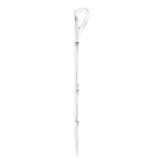 14K White .06 CTW Diamond Feather Pendant