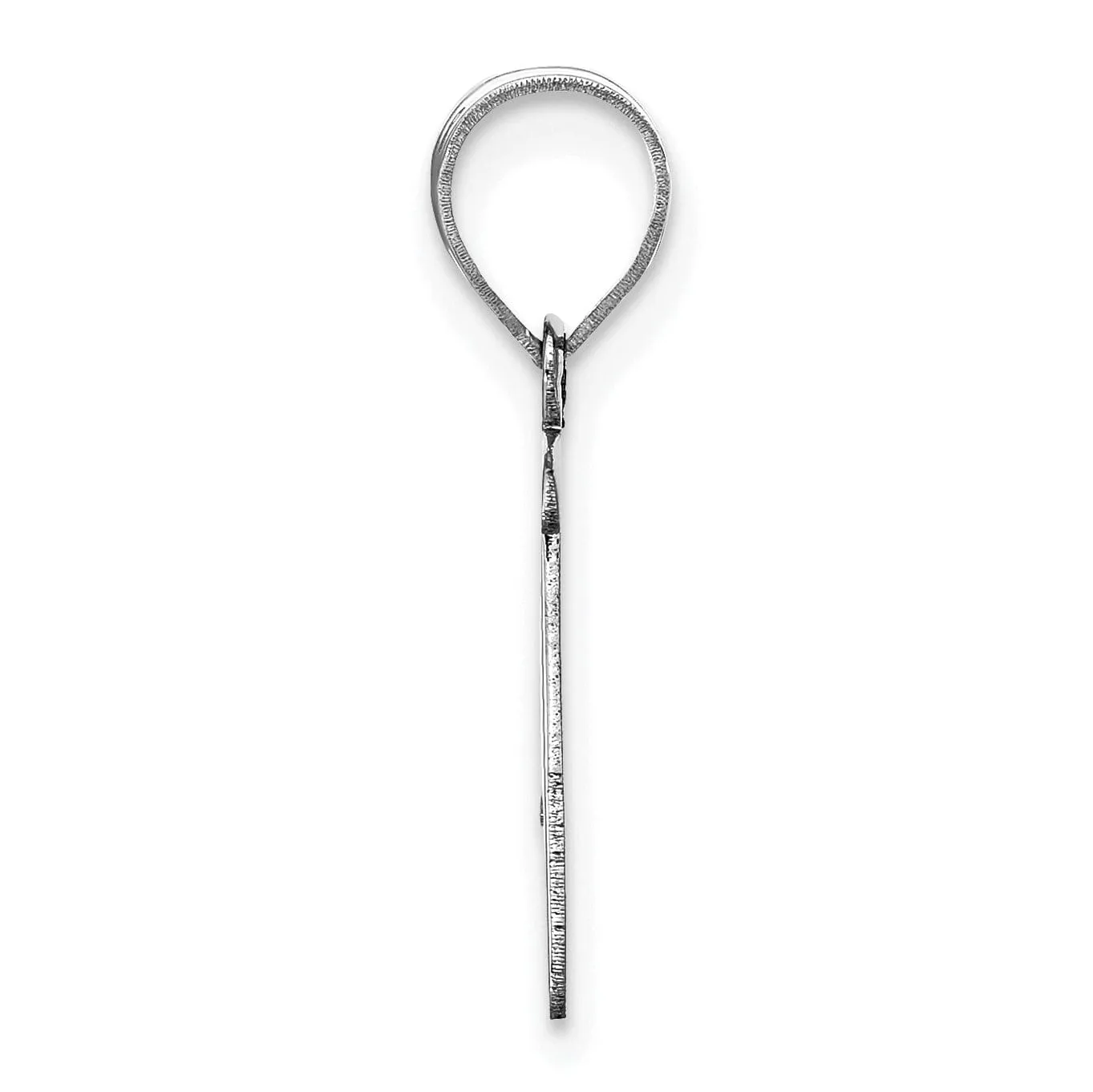 14k White Gold Script Design Letter P Initial Pendant