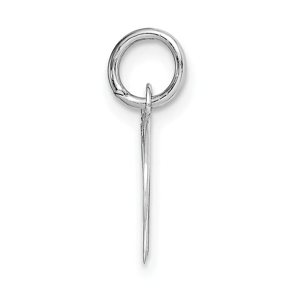 14K White Gold Small Size Fancy Script Letter W Initial Pendant