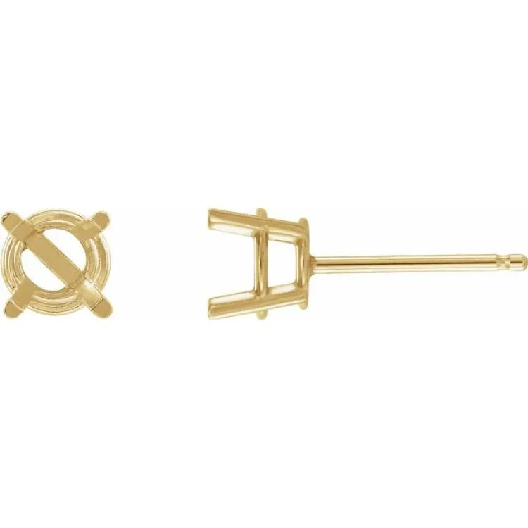 14K Yellow 4 mm Natural Ruby Stud Earrings