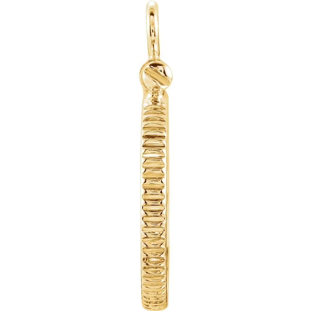 14k Yellow Gold 14.2x.76mm Screw-Top Coin Frame Mounting