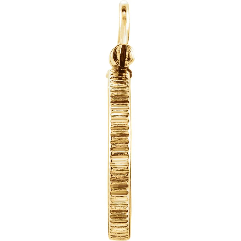 14k Yellow Gold Coin Edge Screw-Top Coin Frame Mounting