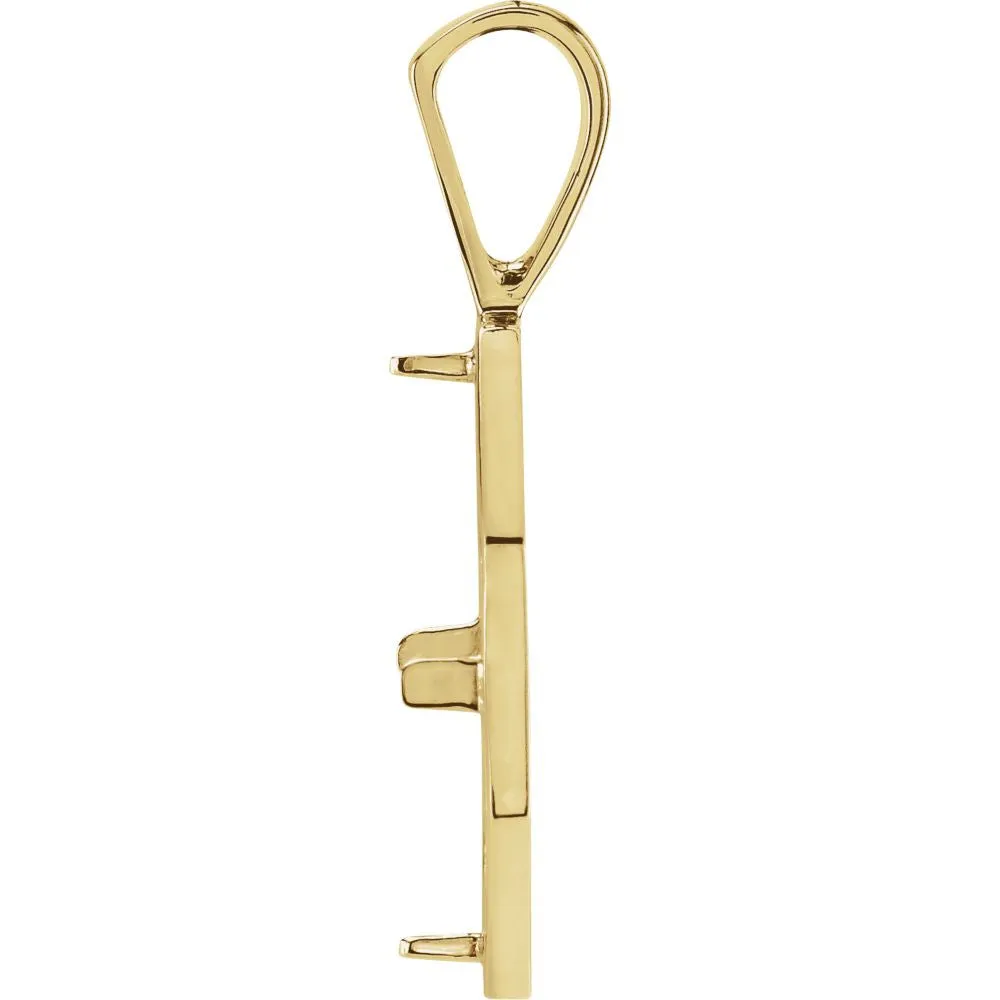 14k Yellow Gold Coin Frame Pendant for U.S. Dollar Type 3 Coin