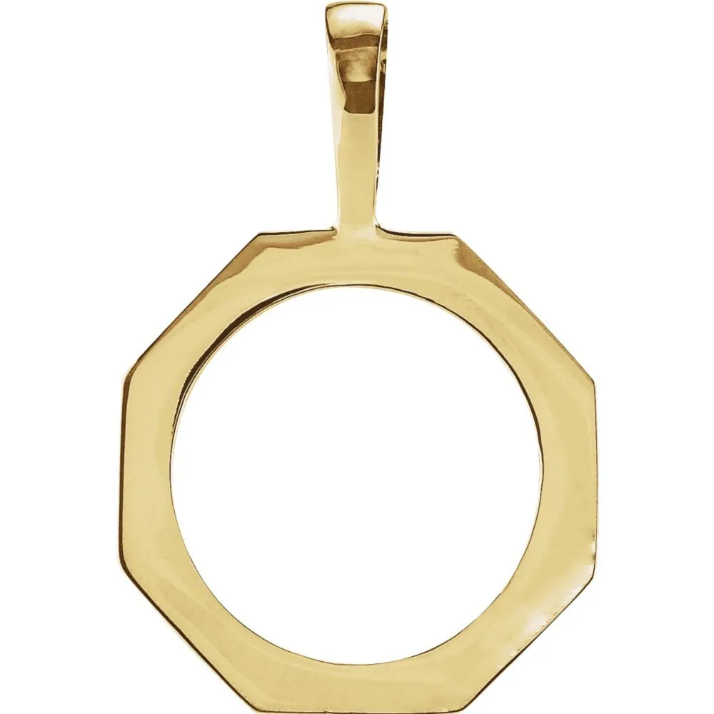 14k Yellow Gold Coin Frame Pendant for U.S. Dollar Type 3 Coin