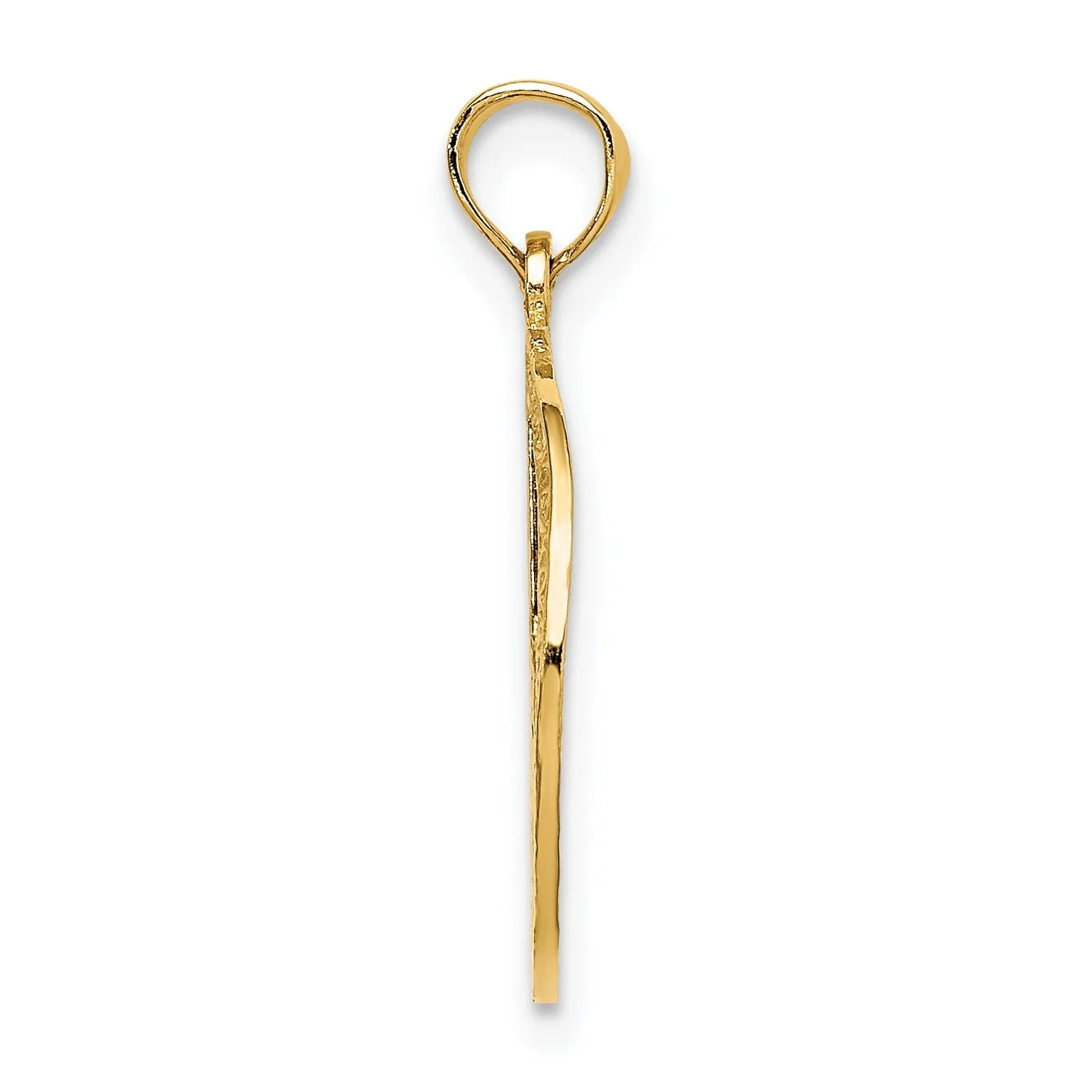 14k Yellow Gold Peace Sign Charm Pendant