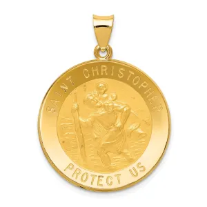 14k Yellow Gold Saint Christopher Medal Pendant