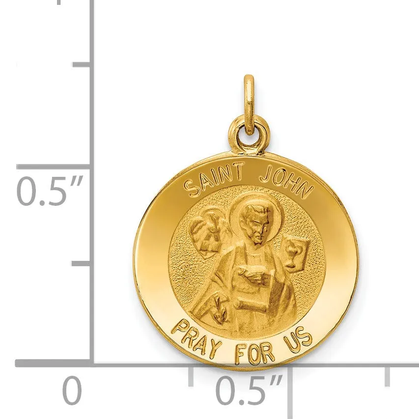 14k Yellow Gold Saint John Medal Pendant