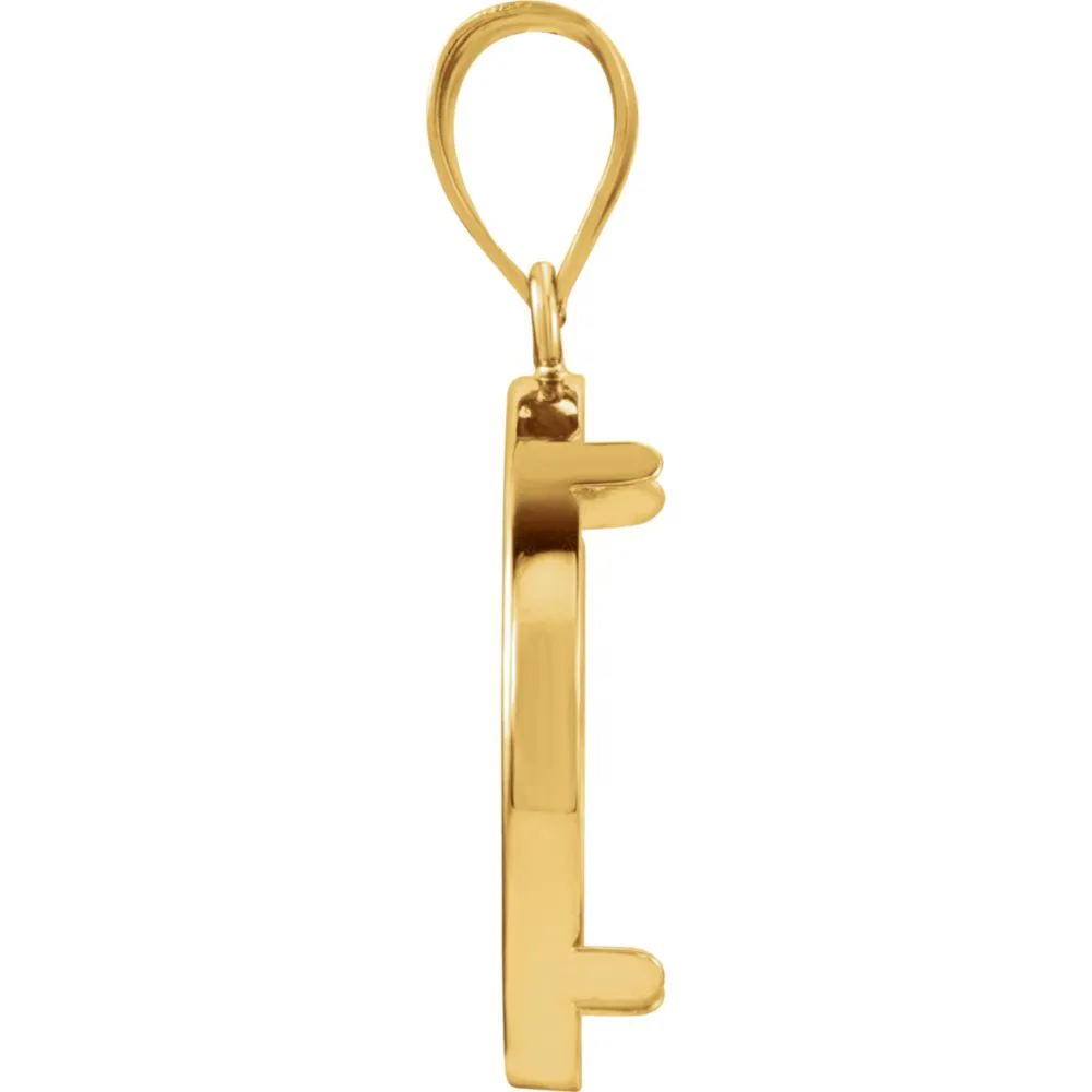 14k Yellow Gold Tab Back Frame Pendant for Canadian 1/4 Ounce Maple Leaf Coin