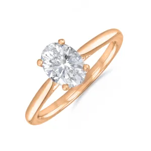 1.50ct Ophelia Oval Cut Diamond Solitaire Engagement Ring | 18ct Rose Gold