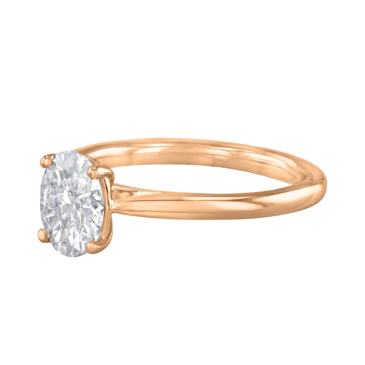 1.50ct Ophelia Oval Cut Diamond Solitaire Engagement Ring | 18ct Rose Gold
