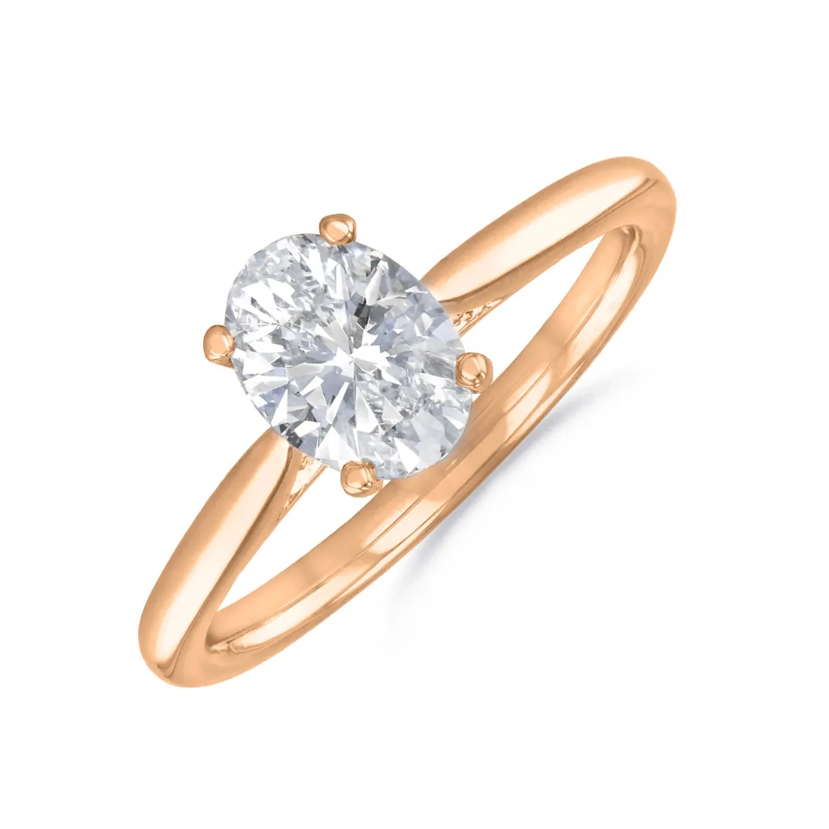 1.50ct Ophelia Oval Cut Diamond Solitaire Engagement Ring | 18ct Rose Gold
