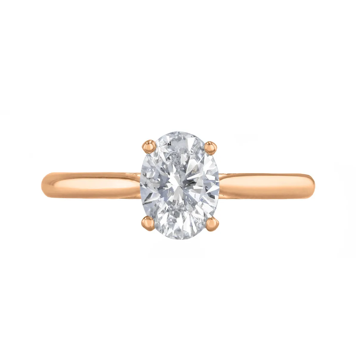 1.50ct Ophelia Oval Cut Diamond Solitaire Engagement Ring | 18ct Rose Gold