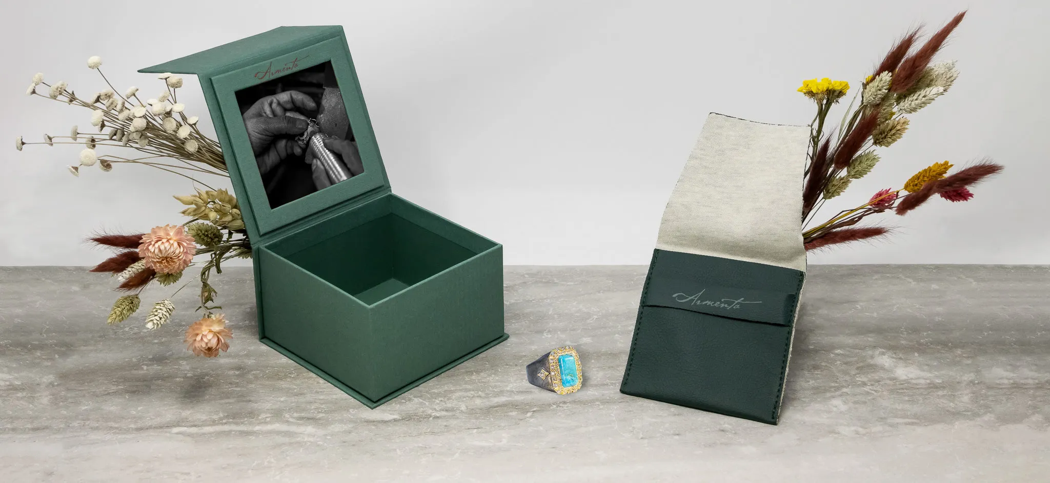 15X9 BLUE TURQUOISE SIGNET RING