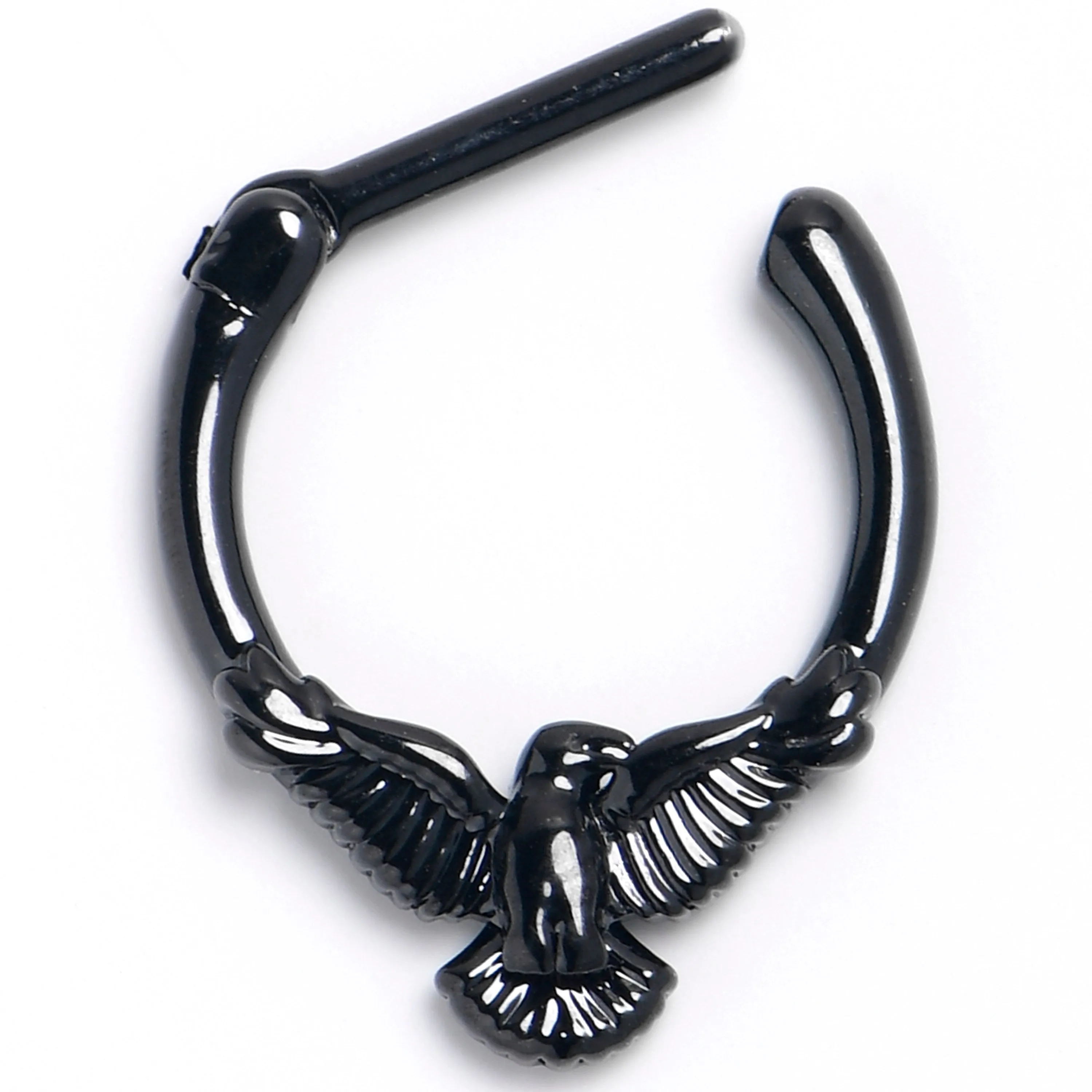 16 Gauge 5/16 Black Raven Bird Cartilage Clicker