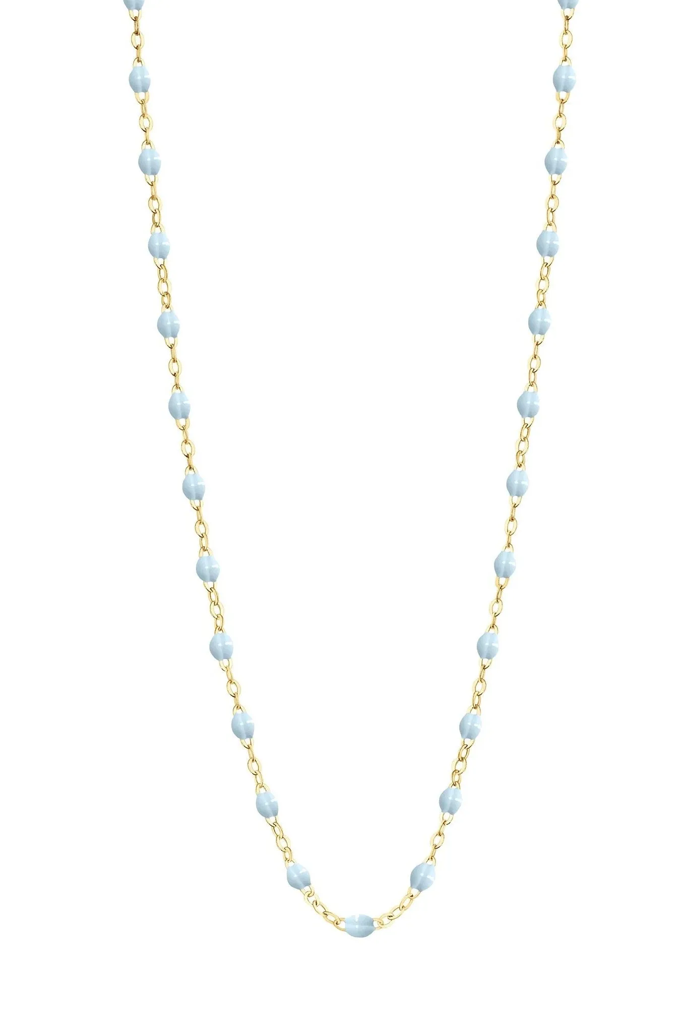 17.7" Classic Gigi Necklace - BABY BLUE   YELLOW GOLD