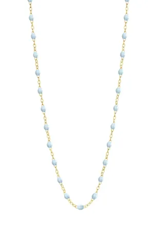 17.7" Classic Gigi Necklace - BABY BLUE   YELLOW GOLD