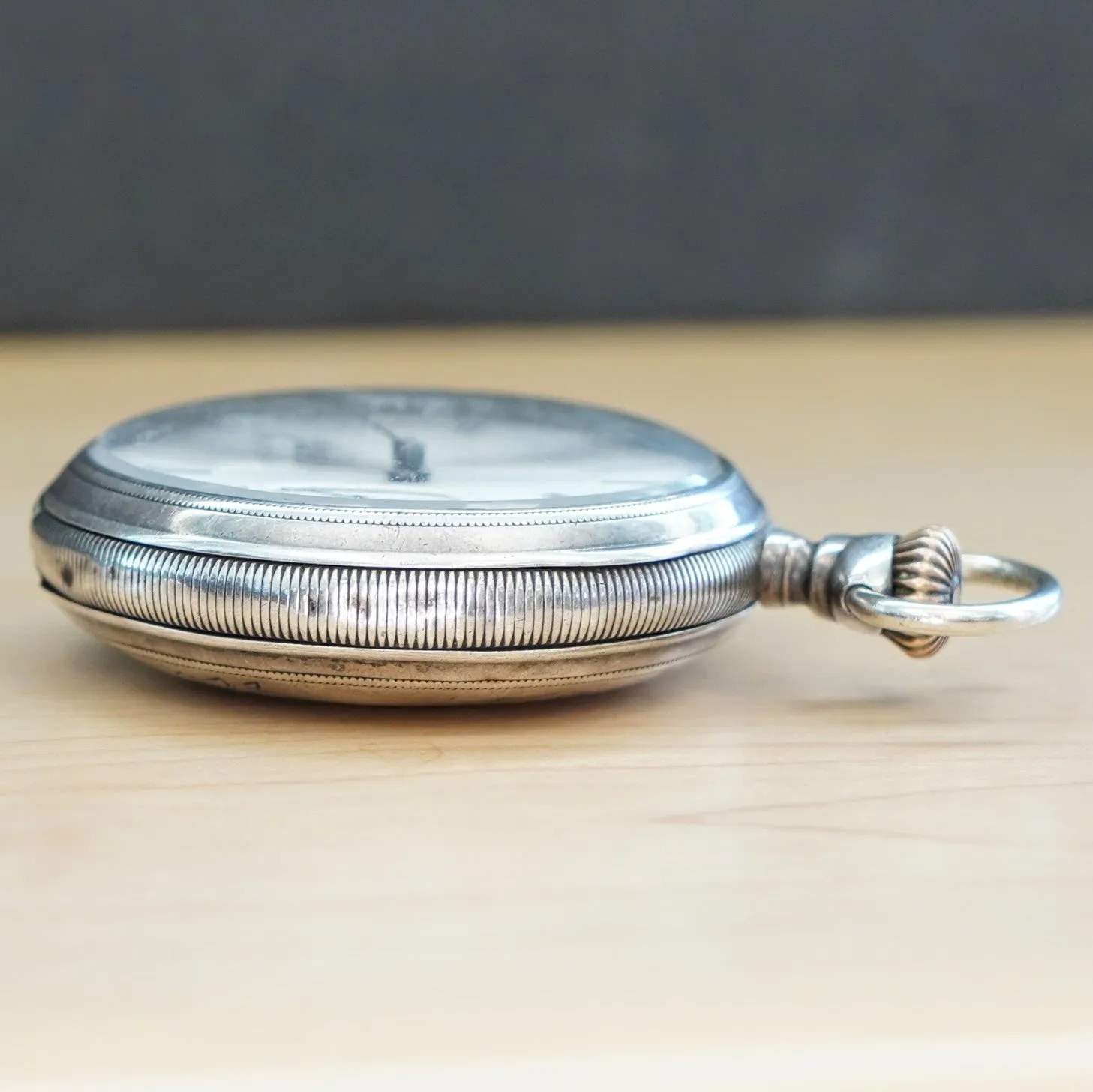 1881 BW Raymond ELGIN Pocket Watch 18s Lever Set Grade 70 Adjusted 15 Jewels 925 Case