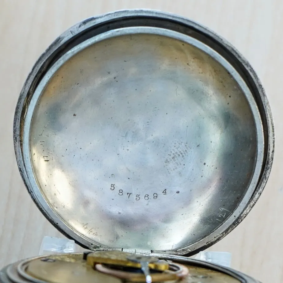 1881 BW Raymond ELGIN Pocket Watch 18s Lever Set Grade 70 Adjusted 15 Jewels 925 Case
