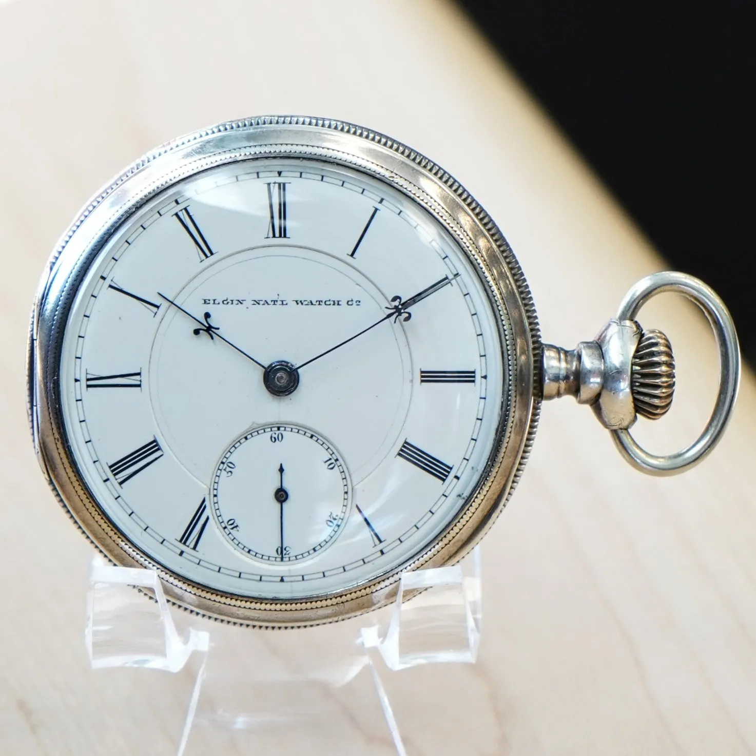 1881 BW Raymond ELGIN Pocket Watch 18s Lever Set Grade 70 Adjusted 15 Jewels 925 Case