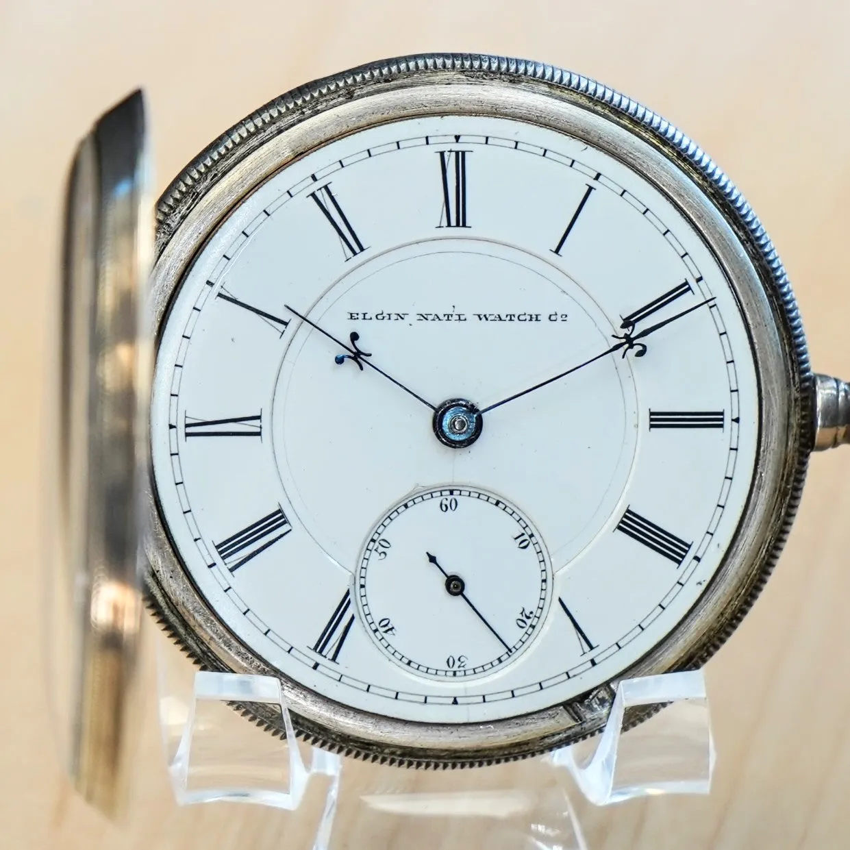 1881 BW Raymond ELGIN Pocket Watch 18s Lever Set Grade 70 Adjusted 15 Jewels 925 Case