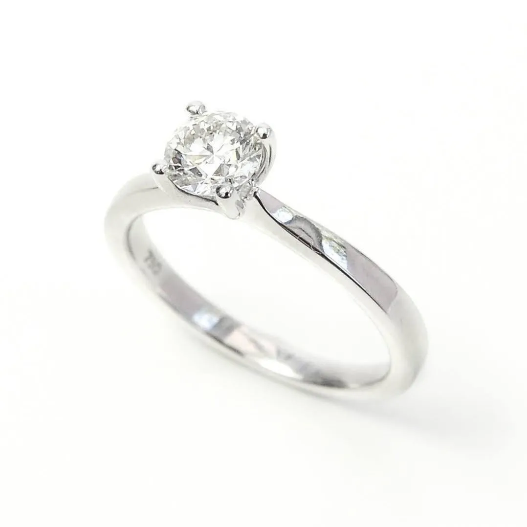 18ct White Gold & 0.62ct Round Brilliant Cut GIA Diamond Solitaire Engagement Ring