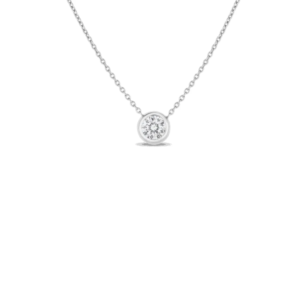 18K BEZEL SET DIAMOND SOLITAIRE NECKLACE
