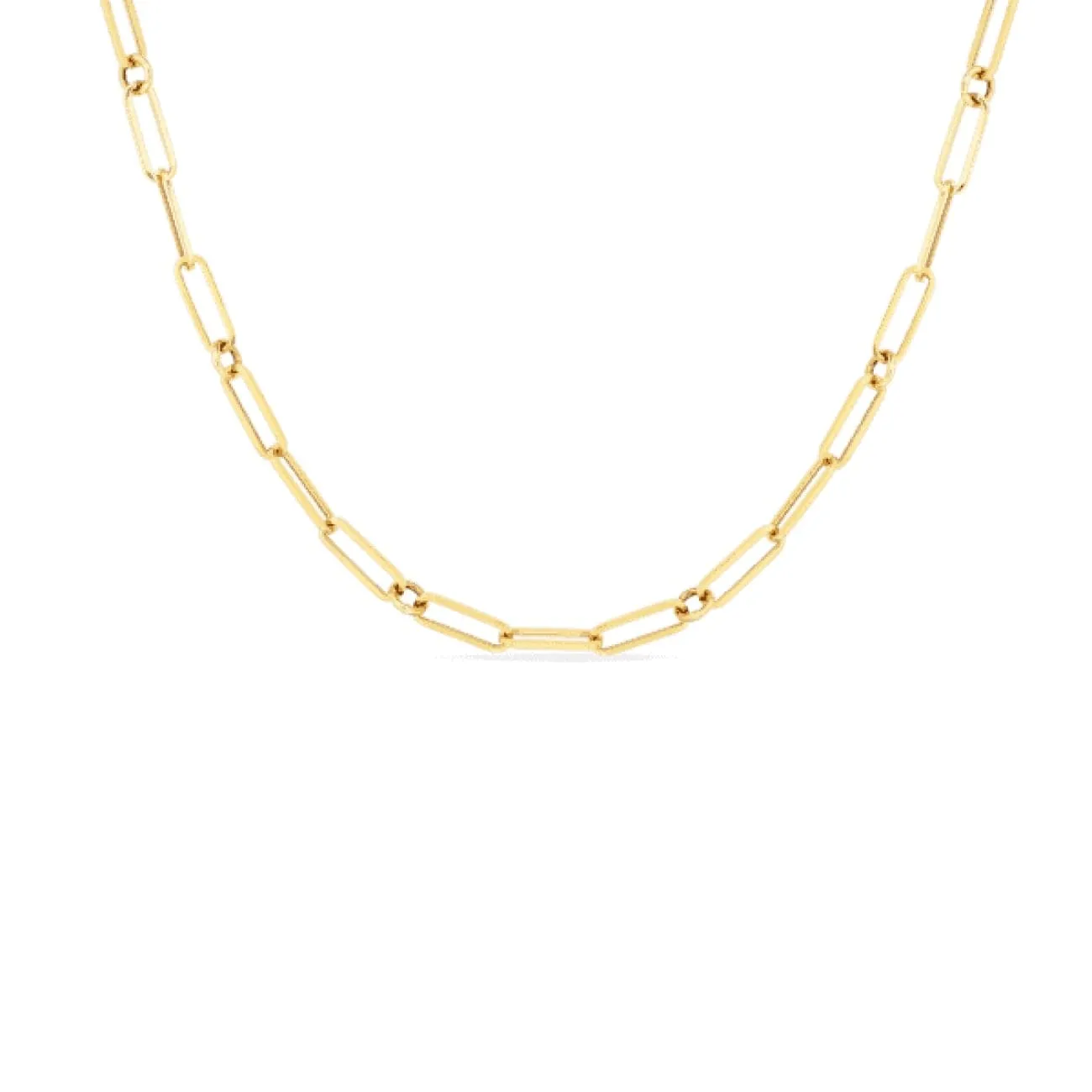 18K FINE PAPERCLIP LINK 17″CHAIN
