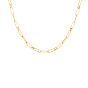 18K FINE PAPERCLIP LINK 17″CHAIN